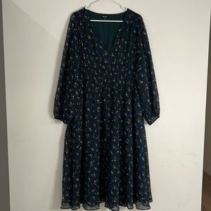 Madewell Seersucker Sophia Midi Dress - Size XL